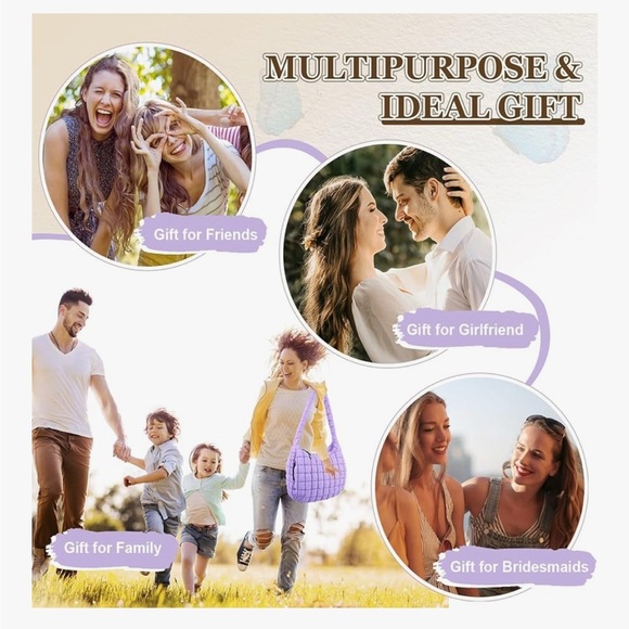 Quilted Puffer Tote Bag Large Crossbody Shoulder Bag with Zipper (023) - Picture 6 of 6